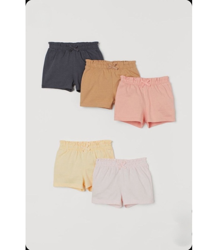 5Pk Girls Jersey Shorts