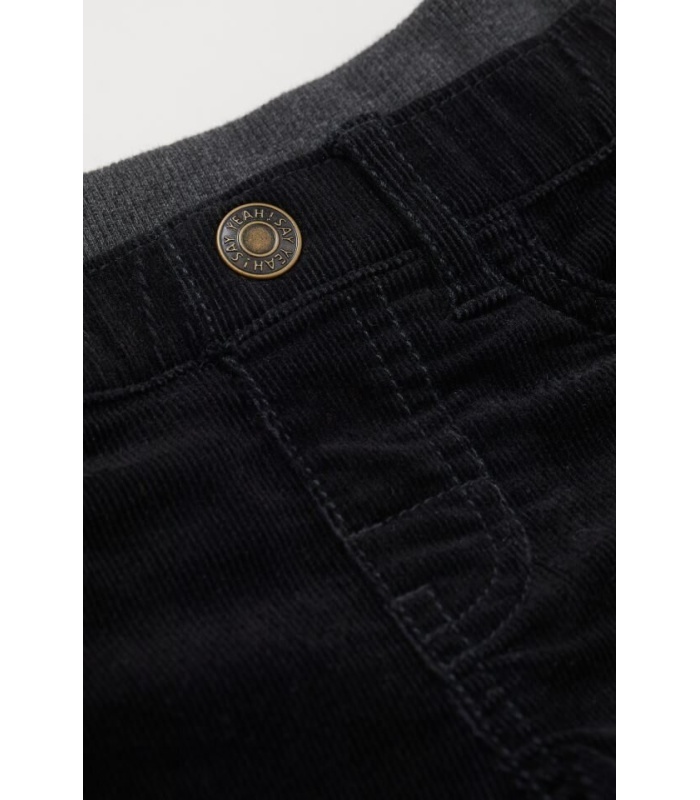 Black Corduroy Trousers - Image 2