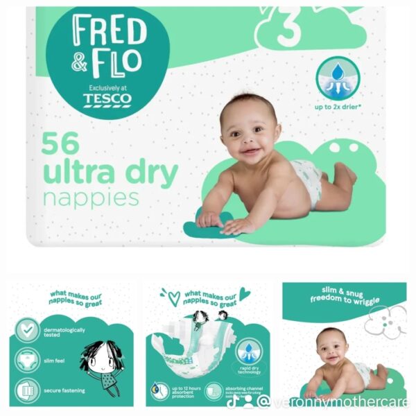Fred & Flo Ultra Nappy Size 3 56pcs