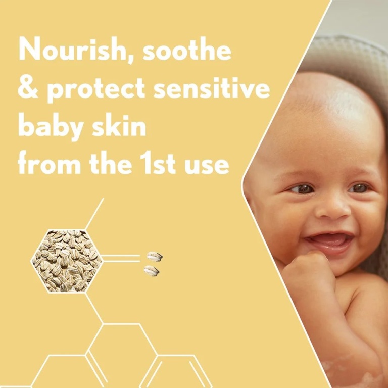 Aveeno Baby Daily Care Gentle Bath and Wash for Sensitive Skin (Prebiotic Colloidal Oatmeal + Aloe & Chamomile) 500ml - Image 3