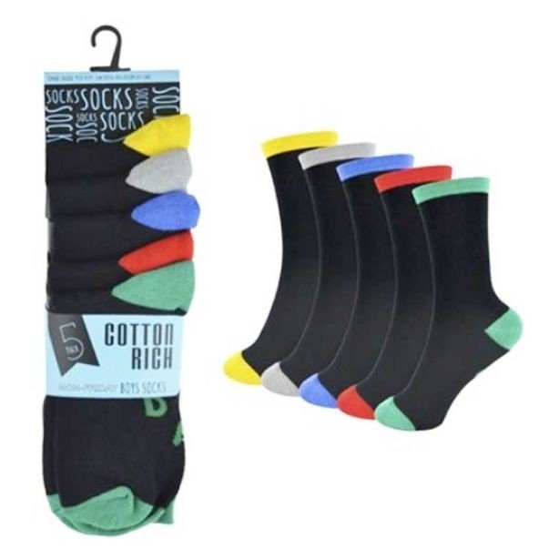 2025/08/5e85b4ace2f711011c79577272daa14a.jpg Boys 5Pk Cotton Rich Days of Week Ankle Socks - Image 1