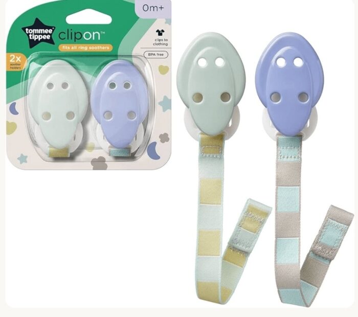 Tommee Tippee 2pc Clip on 0M+ (Soother/ Dummy  Holder)