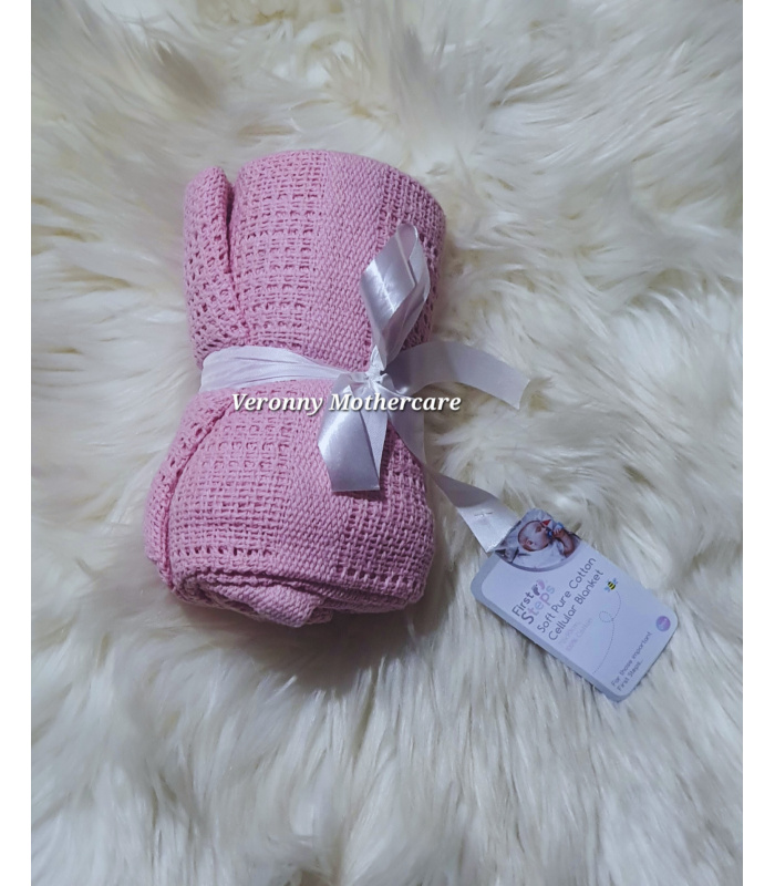 Baby Cotton Cellular Blanket - Pink
