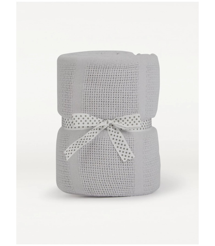 Cotton Cellular Blanket/Shawl - Grey