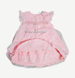 Girls Pink Shimmer Lace Dress - Image 3