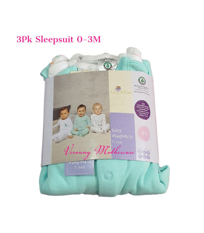 3pk Sleepsuits