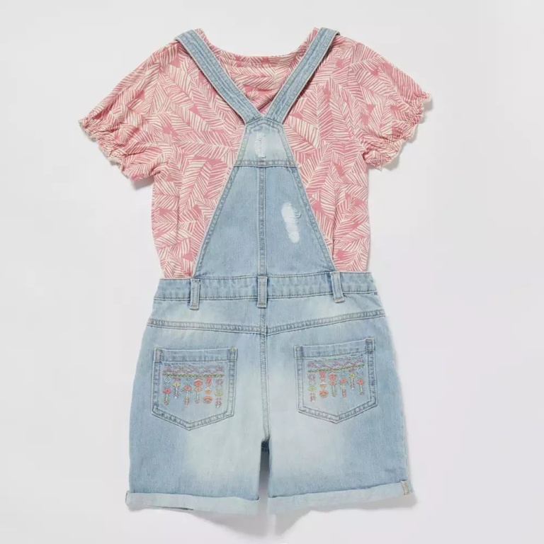 2pc Girls Dungarees / Carwash Set - Image 2