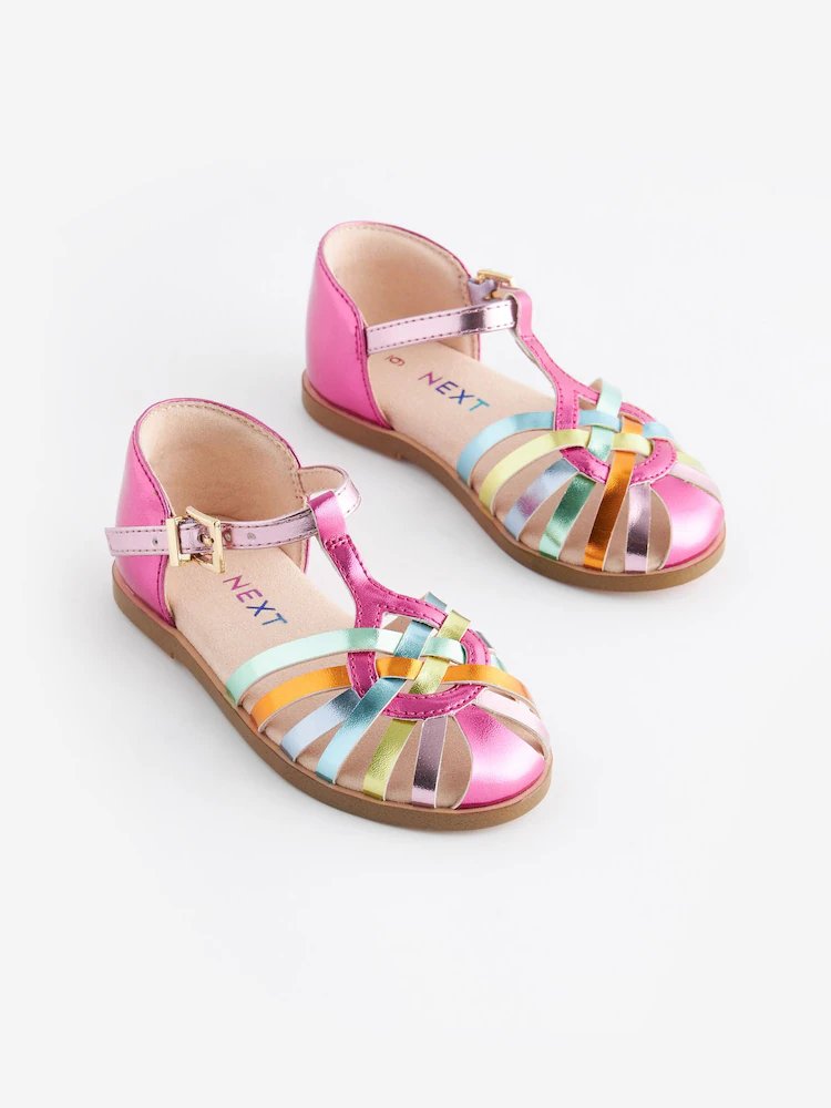 2026/01/666429-1.jpg Rainbow Metallic Fisherman Occasion Sandals - Image 1