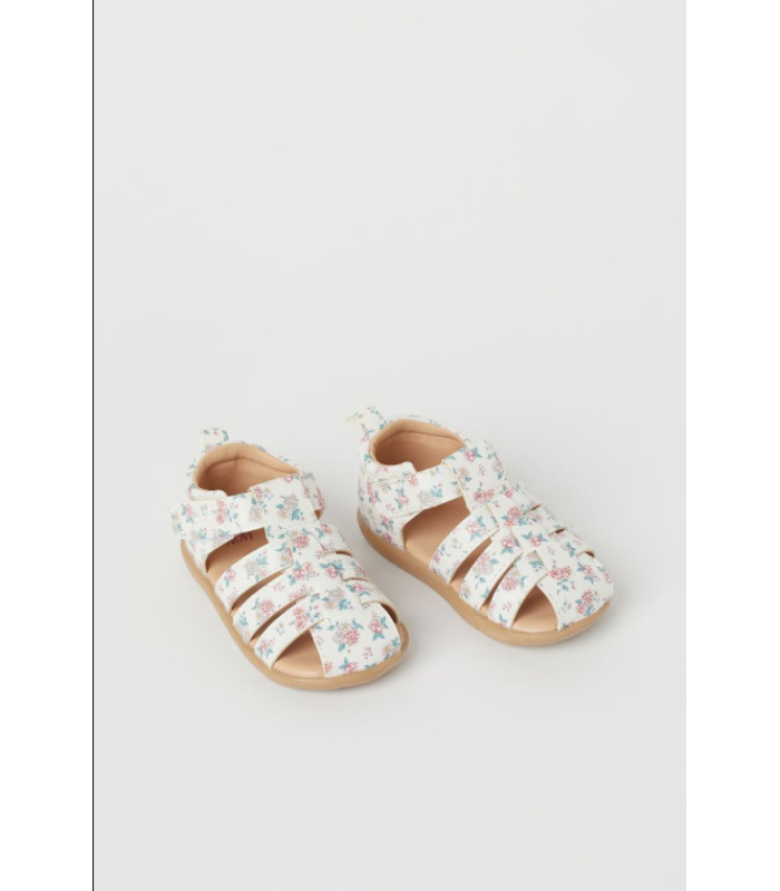 Sandals - white/pink/beige/green floral