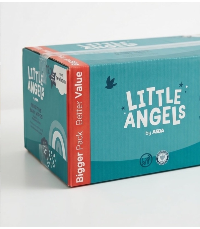 Little Angels Plastic Free, Fragrance Free Sensitive Wipes (12 x 60 Wipes) - Image 2