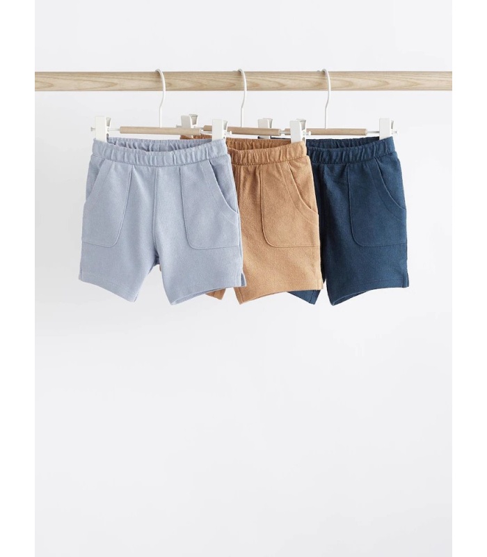 3pc 100% Cotton Textured Baby Shorts