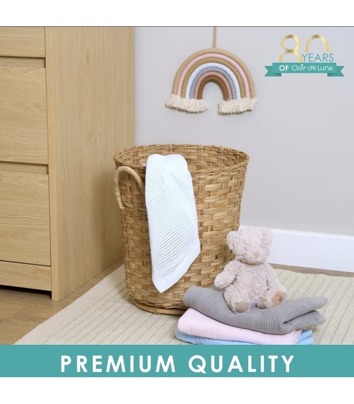 Baby Cotton Cellular Blanket - Blue - Image 4