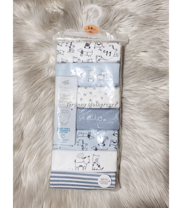 George 7Pk Short Sleeved Bodysuits