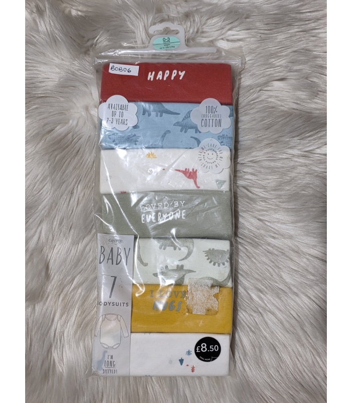 7Pk Long Sleeved Bodysuits