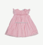 Girls Pink Shimmer Lace Dress