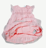 Girls Pink Shimmer Lace Dress - Image 4
