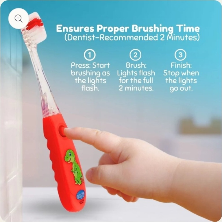Kids Flashing Glow Toothbrush with 2-Min Timer - Image 3
